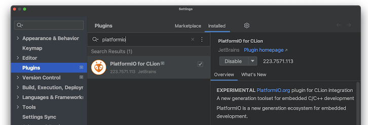 PlatformIO for CLion